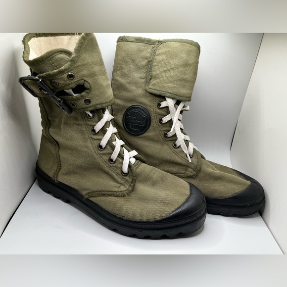 Vintage Wissart Military Canvas Gaiter Double Buckle Army Boot Size 43 - Picture 11 of 16